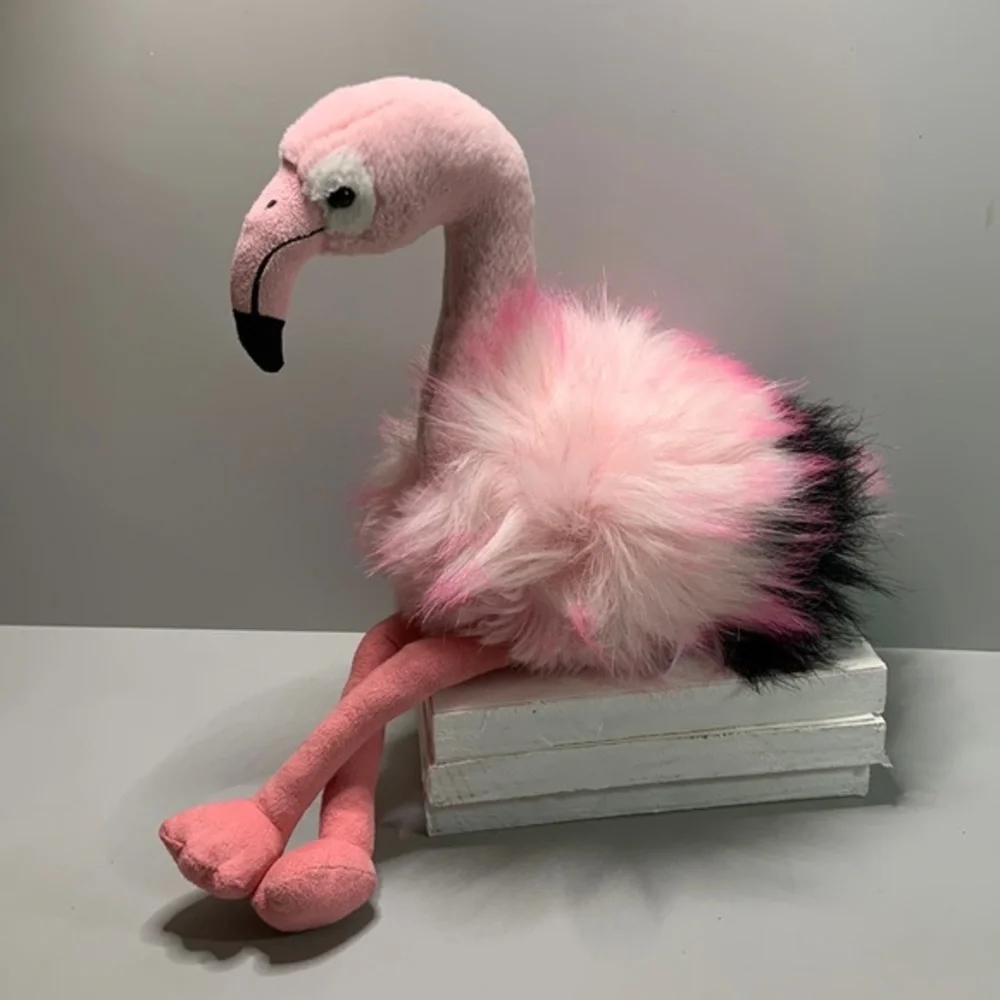 Aurora plush flamingo 🦩 fluffy faux fur body, faux suede beak and legs. - Picture 1 of 10